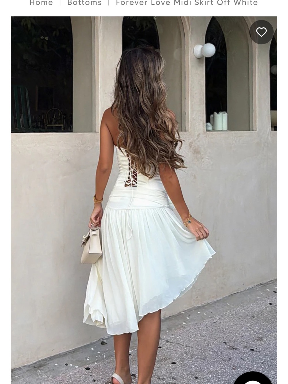 White Fox Boutique Off-White Forever Love Midi Skirt - Picture 3 of 4